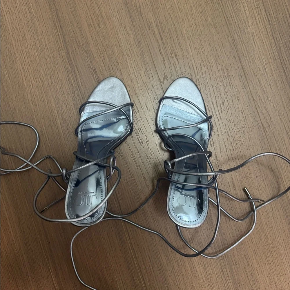 Elegant Blue Strappy Wedge Sandals - Picture 6 of 8